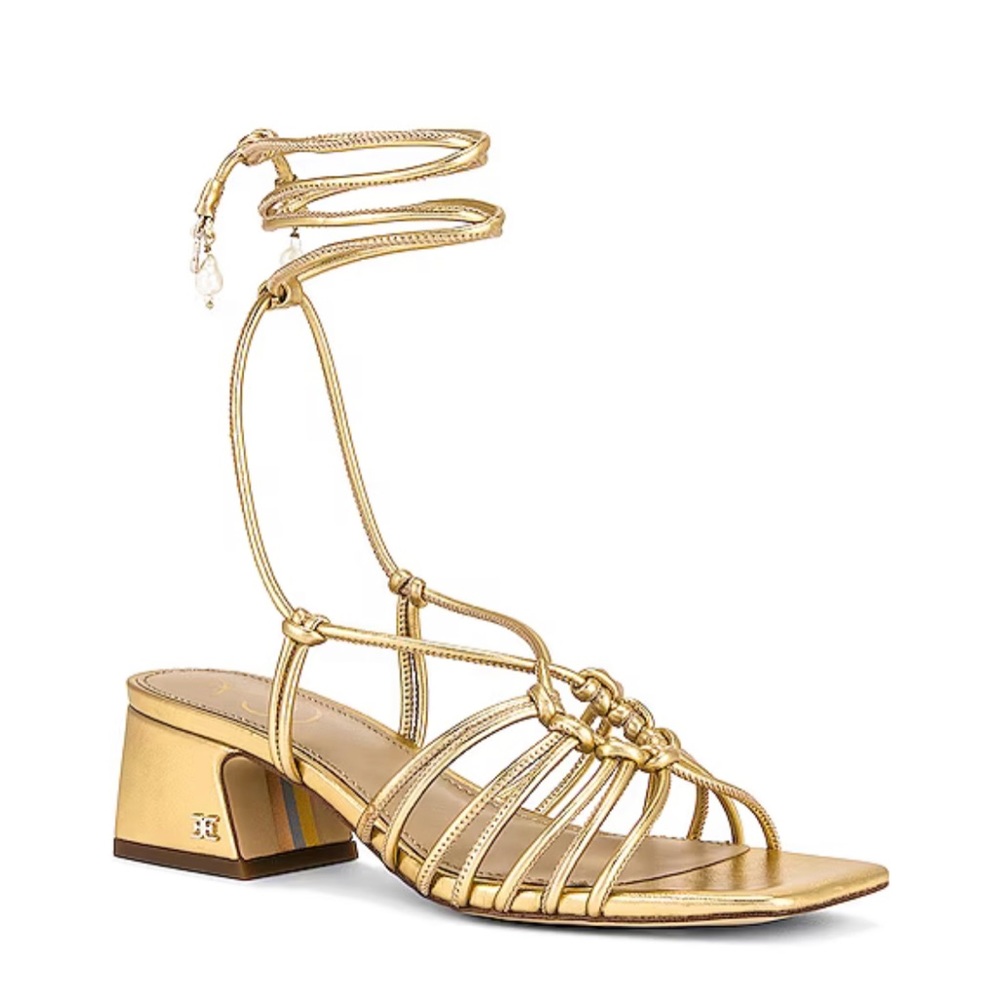 Sam Edelman Westley strappy sandal in Amber gold Sz 9.5 Eur 40.5